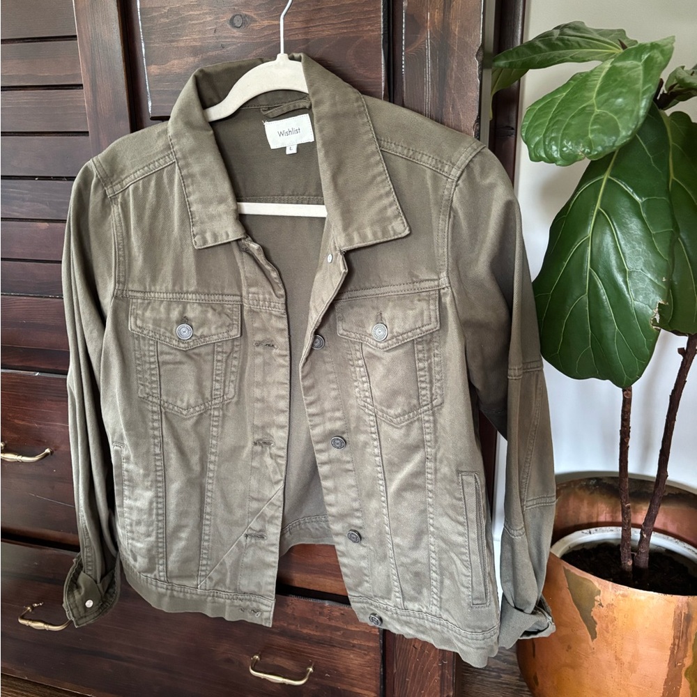 Wishlist Olive Utility Jean Jacket - Women's Taupe-Green